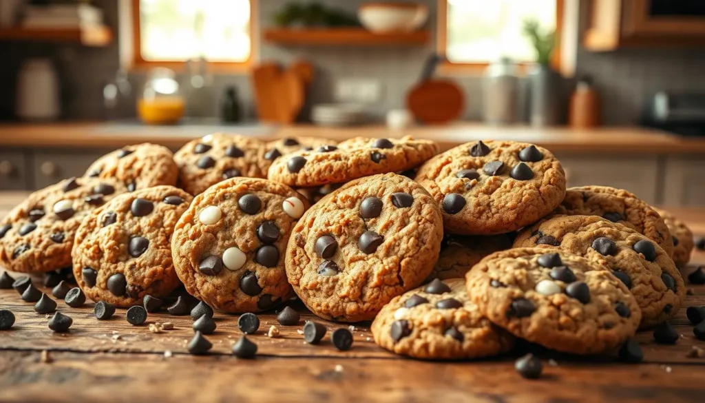 Oatmeal chocolate chip cookies with a chewy texture
