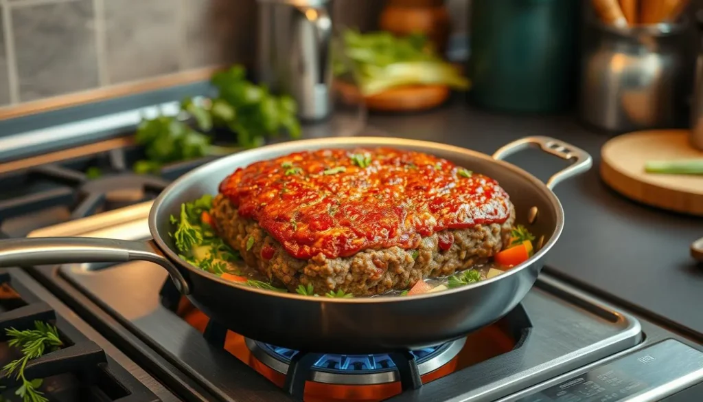 Skillet Meatloaf Cooking Technique