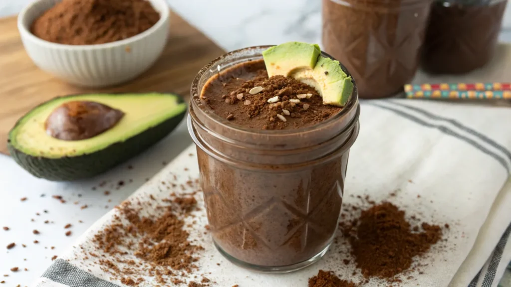 Diabetic-friendly chocolate avocado smoothie