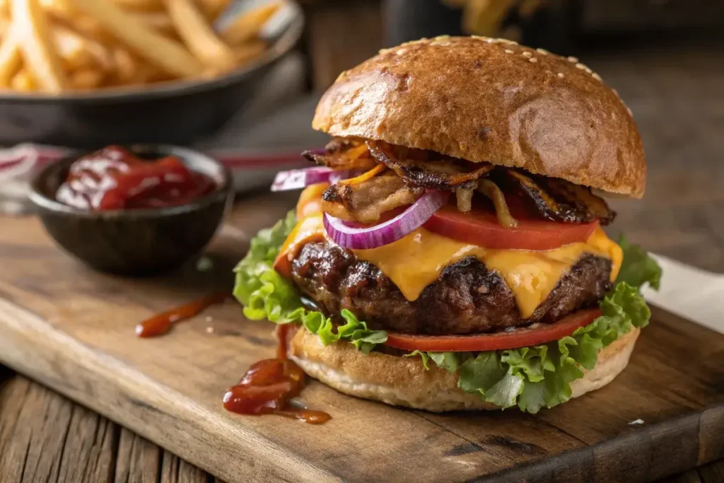 Venison Burger Recipe - Juicy Grilled Venison Burger with Toppings