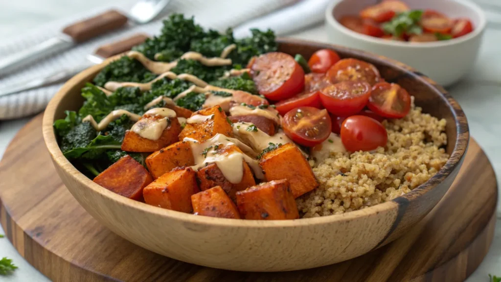 Quinoa breakfast bowl: savory breakfast recipes without eggs.