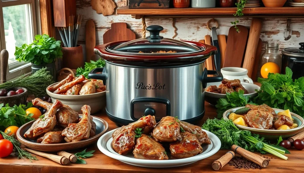 A hearty crock pot chili made with chop meat, beans, and spices, a flavorful recipe perfect for family dinners.