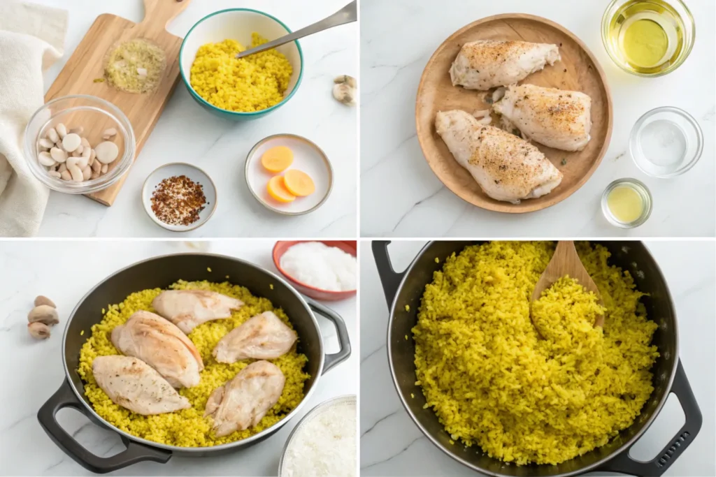 Chicken Yellow Rice Cooking Process Chicken Yellow Rice Cooking Process