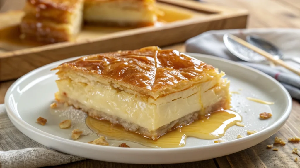 Greek custard pie with phyllo dough