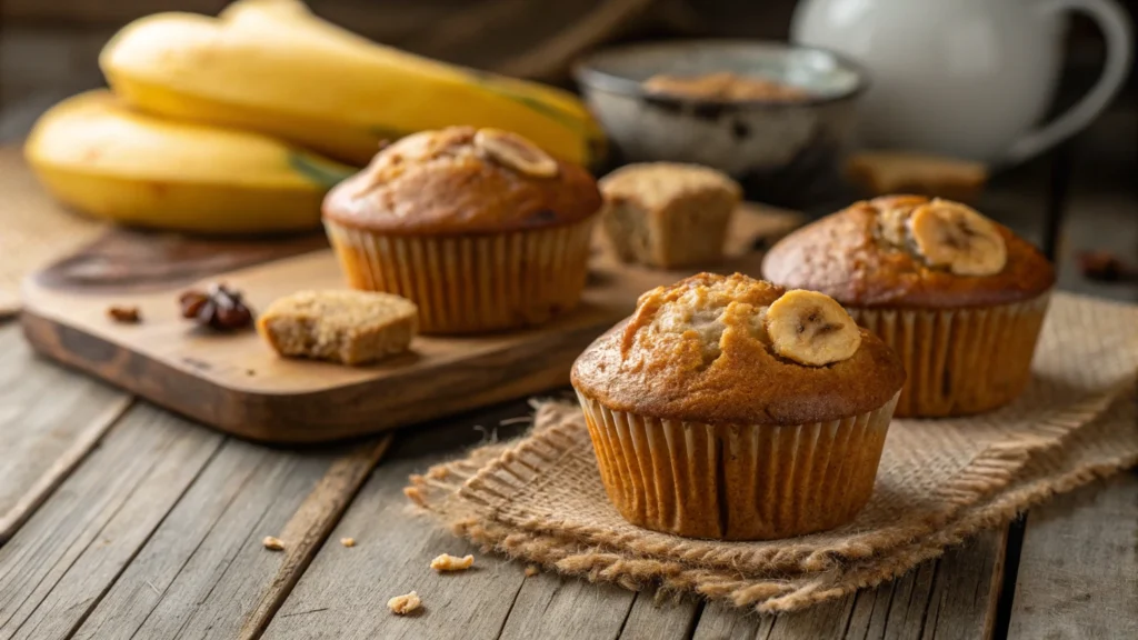 Freshly baked banana muffins – easy and delicious breakfast