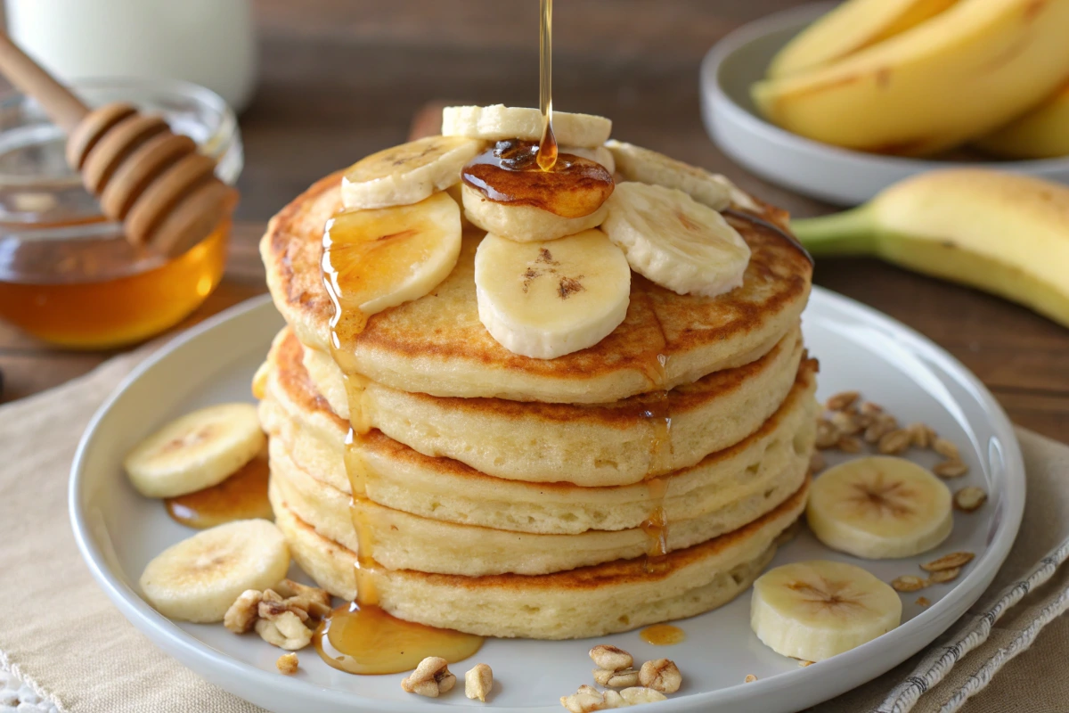 Banana breakfast recipes – fluffy pancakes with ripe bananas
