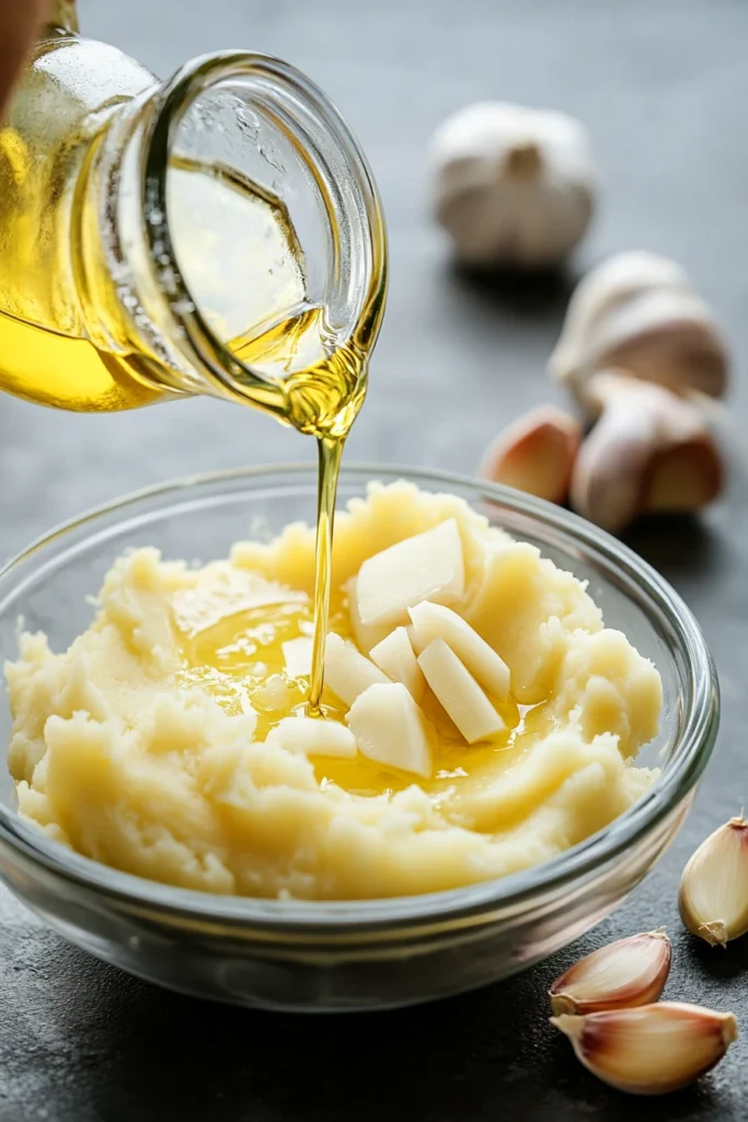 Garlic-infused olive oil mashed potatoes